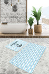 Set di 2 Tappetini da bagno antiscivolo Miran BPS51 Rectangle Multicolore, 100 x 60 cm / 60 x 50 cm (1)