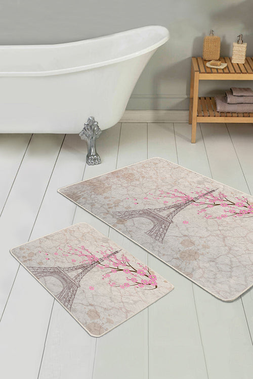 Set di 2 Tappetini da bagno antiscivolo Miran BPS52 Rectangle Multicolore, 100 x 60 cm / 60 x 50 cm (1)