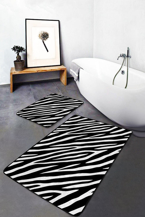 Set di 2 Tappetini da bagno antiscivolo Miran BPS53 Rectangle Multicolore, 100 x 60 cm / 60 x 50 cm