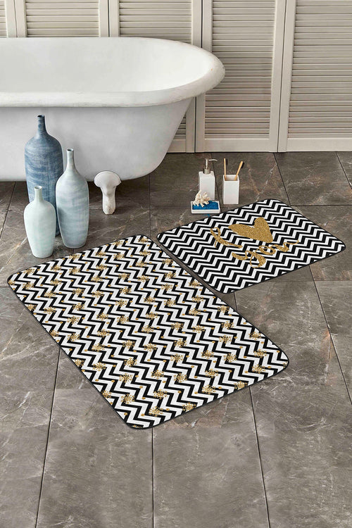 Set di 2 Tappetini da bagno antiscivolo Miran BPS54 Multicolore, 100 x 60 cm / 60 x 50 cm