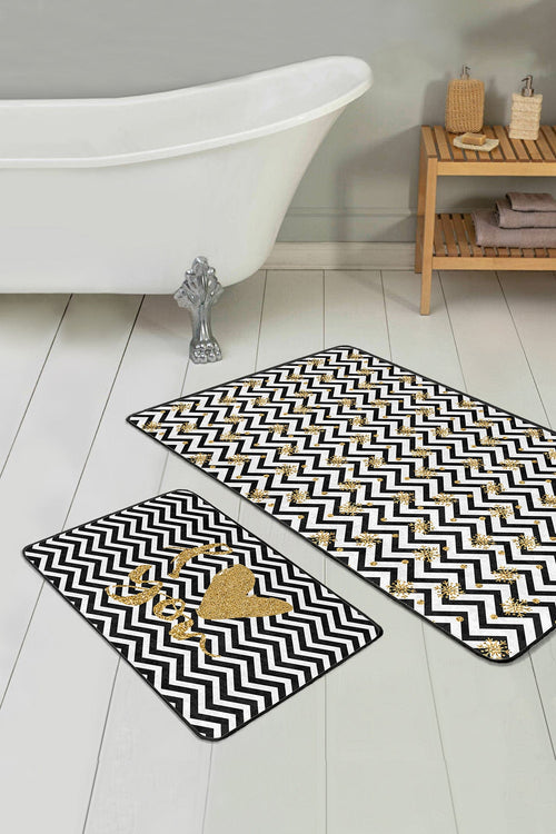 Set di 2 Tappetini da bagno antiscivolo Miran BPS54 Multicolore, 100 x 60 cm / 60 x 50 cm (1)