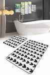 Set di 2 Tappetini da bagno antiscivolo Miran BPS55 Rectangle Multicolore, 100 x 60 cm / 60 x 50 cm