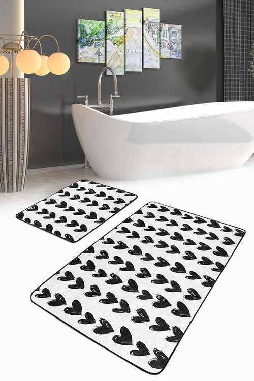 Set di 2 Tappetini da bagno antiscivolo Miran BPS55 Rectangle Multicolore, 100 x 60 cm / 60 x 50 cm