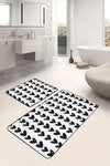 Set di 2 Tappetini da bagno antiscivolo Miran BPS55 Rectangle Multicolore, 100 x 60 cm / 60 x 50 cm (2)