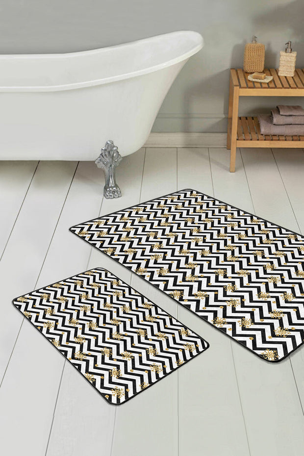 Set di 2 Tappetini da bagno antiscivolo Miran BPS56 Rectangle Multicolore, 100 x 60 cm / 60 x 50 cm