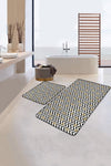 Set di 2 Tappetini da bagno antiscivolo Miran BPS56 Rectangle Multicolore, 100 x 60 cm / 60 x 50 cm (2)