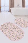 Set di 2 Tappetini da bagno antiscivolo Murat BPS564 Oval Multicolore, 100 x 60 cm / 60 x 50 cm (2)