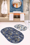 Set di 2 Tappetini da bagno antiscivolo Murat BPS565 Oval Multicolore, 100 x 60 cm / 60 x 50 cm (1)