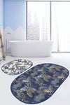 Set di 2 Tappetini da bagno antiscivolo Murat BPS565 Oval Multicolore, 100 x 60 cm / 60 x 50 cm (2)