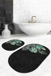 Set di 2 Tappetini da bagno antiscivolo Murat BPS567 Oval Multicolore, 100 x 60 cm / 60 x 50 cm (1)