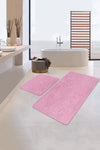 Set di 2 Tappetini da bagno antiscivolo Nuray BPS300 Rectangle Rosa, 100 x 60 cm / 60 x 50 cm (2)