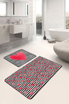 Set di 2 Tappetini da bagno antiscivolo Nuray BPS301 Rectangle Multicolore, 100 x 60 cm / 60 x 50 cm (1)