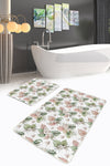 Set di 2 Tappetini da bagno antiscivolo Nuray BPS303 Rectangle Multicolore, 100 x 60 cm / 60 x 50 cm (2)