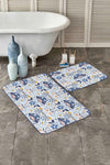 Set di 2 Tappetini da bagno antiscivolo Nuray BPS309 Rectangle Multicolore, 100 x 60 cm / 60 x 50 cm