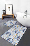 Set di 2 Tappetini da bagno antiscivolo Nuray BPS309 Rectangle Multicolore, 100 x 60 cm / 60 x 50 cm (1)