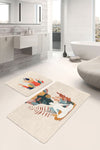 Set di 2 Tappetini da bagno antiscivolo Omer BPS463 Rectangle Multicolore, 100 x 60 cm / 60 x 50 cm