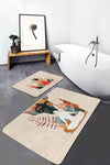 Set di 2 Tappetini da bagno antiscivolo Omer BPS463 Rectangle Multicolore, 100 x 60 cm / 60 x 50 cm (1)