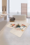 Set di 2 Tappetini da bagno antiscivolo Omer BPS463 Rectangle Multicolore, 100 x 60 cm / 60 x 50 cm (2)