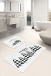 Set di 2 Tappetini da bagno antiscivolo Omer BPS465 Rectangle Multicolore, 100 x 60 cm / 60 x 50 cm (2)