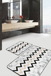 Set di 2 Tappetini da bagno antiscivolo Omer BPS468 Rectangle Multicolore, 100 x 60 cm / 60 x 50 cm (2)