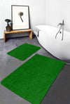 Set di 2 Tappetini da bagno antiscivolo Pelo BPS637 Rectangle Verde, 100 x 60 cm / 60 x 50 cm