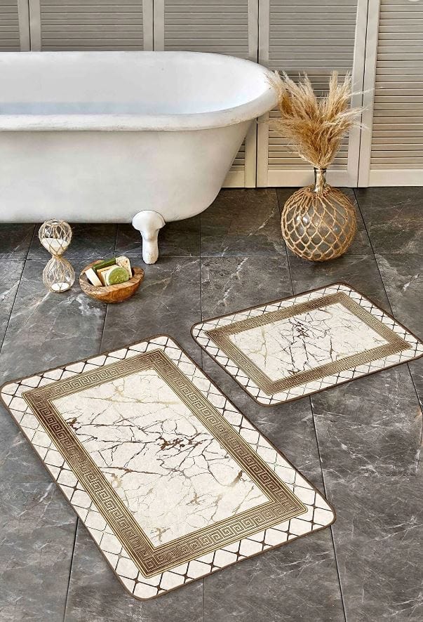 Set di 2 Tappetini da bagno antiscivolo Pelo BPS638 Rectangle Multicolore, 100 x 60 cm / 60 x 50 cm (4)