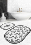 Set di 2 Tappetini da bagno antiscivolo Pelo BPS639 Oval Multicolore, 100 x 60 cm / 60 x 50 cm (1)