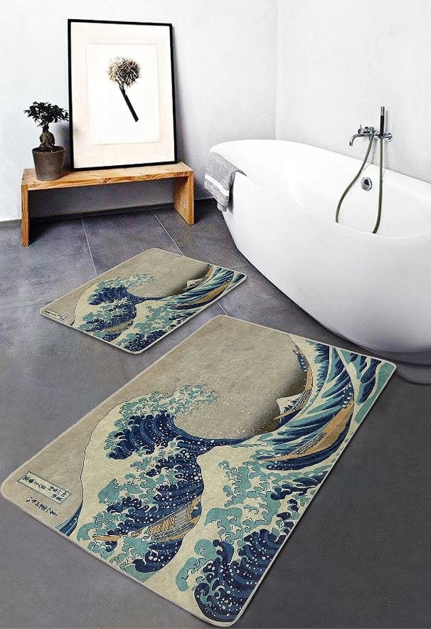 Set di 2 Tappetini da bagno antiscivolo Pelo BPS640 Rectangle Multicolore, 100 x 60 cm / 60 x 50 cm (3)