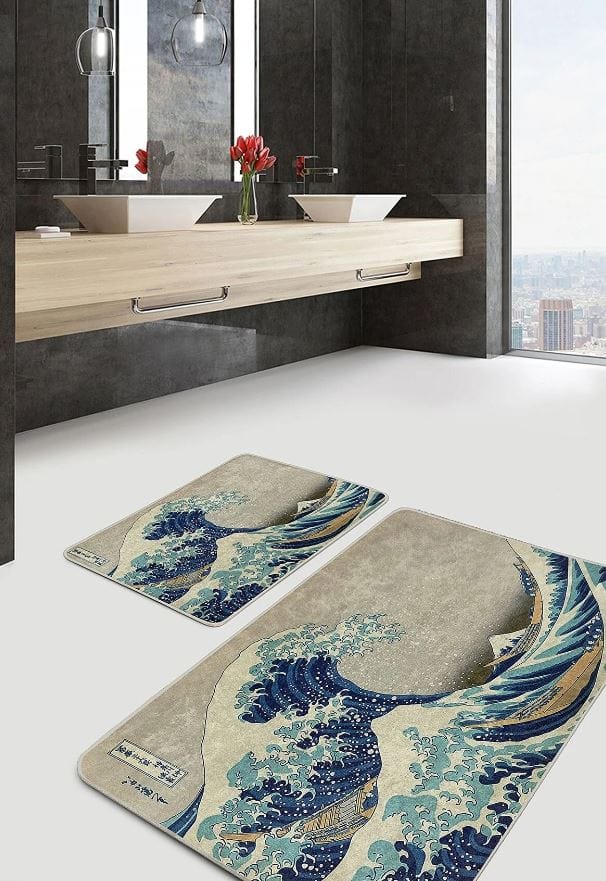 Set di 2 Tappetini da bagno antiscivolo Pelo BPS640 Rectangle Multicolore, 100 x 60 cm / 60 x 50 cm (4)