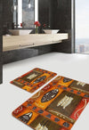 Set di 2 Tappetini da bagno antiscivolo Pelo BPS641 Rectangle Multicolore, 100 x 60 cm / 60 x 50 cm (2)