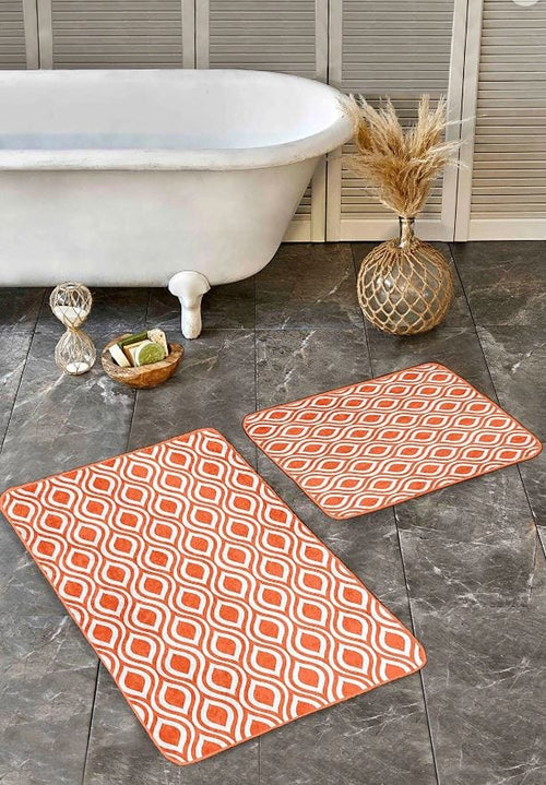 Set di 2 Tappetini da bagno antiscivolo Pelo BPS642 Rectangle Multicolore, 100 x 60 cm / 60 x 50 cm