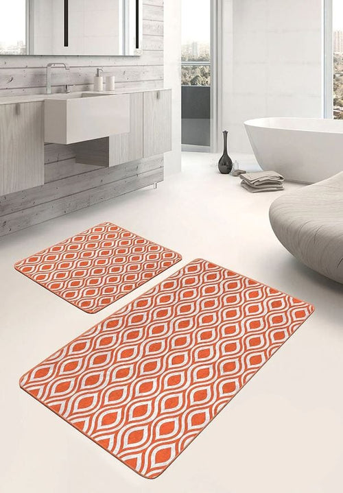 Set di 2 Tappetini da bagno antiscivolo Pelo BPS642 Rectangle Multicolore, 100 x 60 cm / 60 x 50 cm (1)