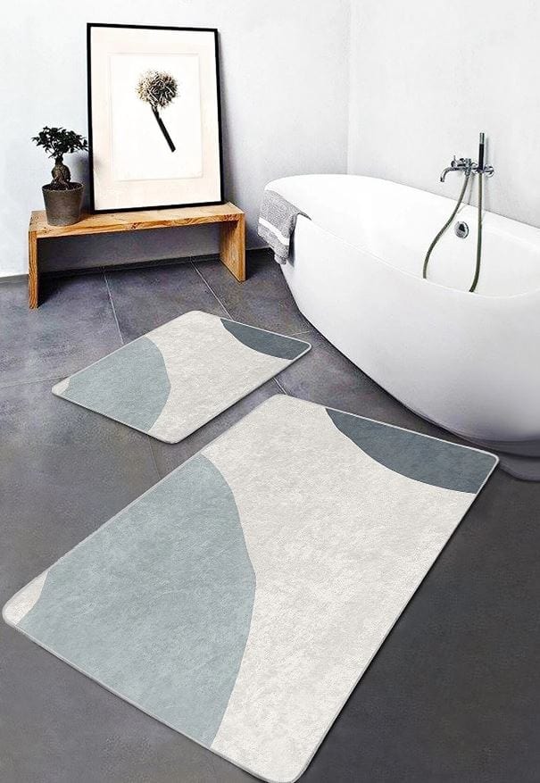 Set di 2 Tappetini da bagno antiscivolo Pelo BPS644 Rectangle Multicolore, 100 x 60 cm / 60 x 50 cm (4)