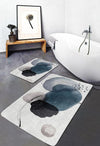 Set di 2 Tappetini da bagno antiscivolo Pelo BPS645 Rectangle Multicolore, 100 x 60 cm / 60 x 50 cm (1)