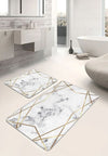 Set di 2 Tappetini da bagno antiscivolo Pelo BPS647 Rectangle Multicolore, 100 x 60 cm / 60 x 50 cm (3)