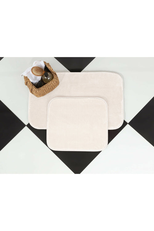 Set di 2 Tappetini da bagno antiscivolo Pufy Crema, 40 x 60 / 50 x 80 cm (1)