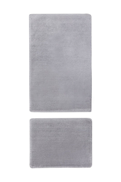 Set di 2 Tappetini da bagno antiscivolo Pufy Grigio, 40 x 60 / 50 x 80 cm