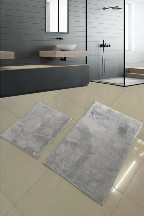 Set di 2 Tappetini da bagno antiscivolo Pufy Grigio, 60 x 100 / 50 x 80 cm