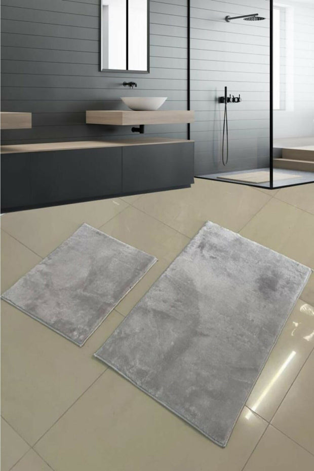 Set di 2 Tappetini da bagno antiscivolo Pufy Grigio, 60 x 100 / 50 x 80 cm