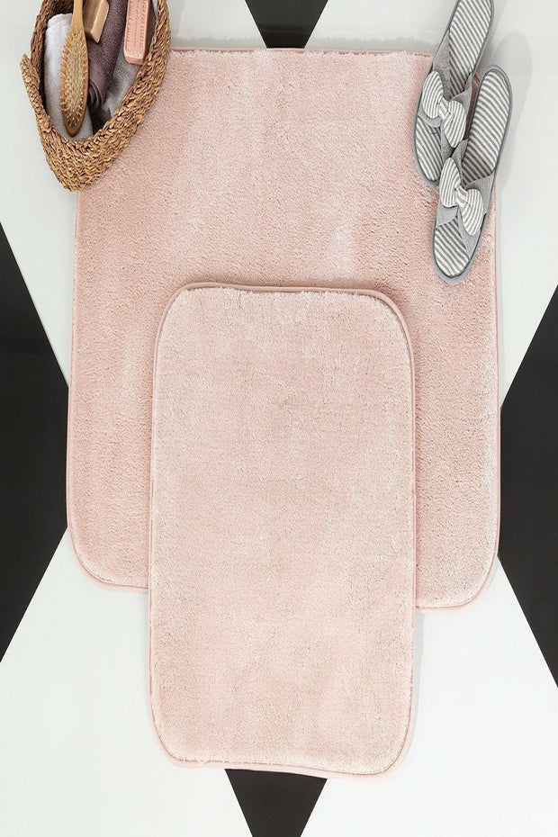 Set di 2 Tappetini da bagno antiscivolo Pufy Rosa, 40 x 60 / 50 x 80 cm (1)