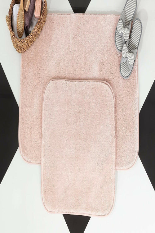 Set di 2 Tappetini da bagno antiscivolo Pufy Rosa, 60 x 100 / 50 x 80 cm