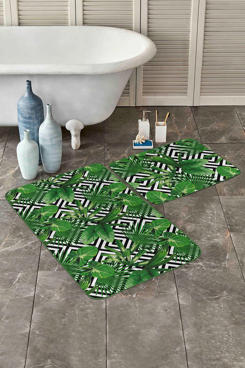 Set di 2 Tappetini da bagno antiscivolo Reyan BPS22 Rectangle Multicolore, 100 x 60 cm / 60 x 50 cm (1)