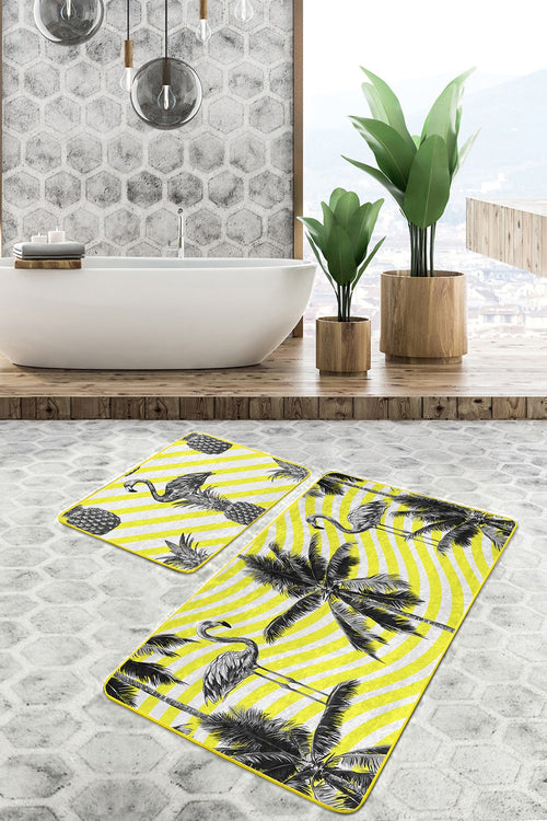 Set di 2 Tappetini da bagno antiscivolo Reyan BPS24 Rectangle Multicolore, 100 x 60 cm / 60 x 50 cm (1)
