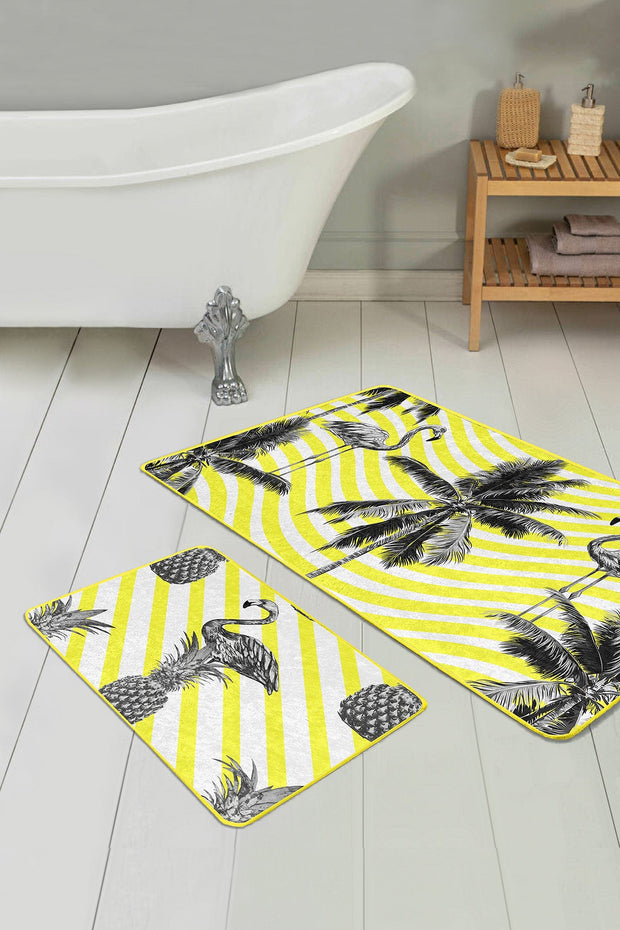 Set di 2 Tappetini da bagno antiscivolo Reyan BPS24 Rectangle Multicolore, 100 x 60 cm / 60 x 50 cm (2)
