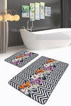 Set di 2 Tappetini da bagno antiscivolo Reyan BPS25 Rectangle Multicolore, 100 x 60 cm / 60 x 50 cm (1)