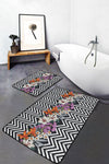 Set di 2 Tappetini da bagno antiscivolo Reyan BPS25 Rectangle Multicolore, 100 x 60 cm / 60 x 50 cm (2)
