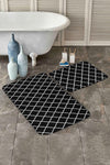 Set di 2 Tappetini da bagno antiscivolo Reyan BPS27 Rectangle Multicolore, 100 x 60 cm / 60 x 50 cm (2)