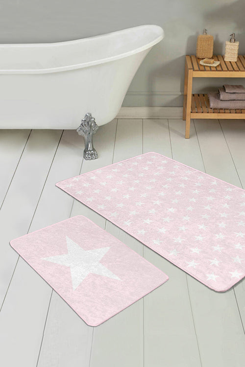 Set di 2 Tappetini da bagno antiscivolo Reyan BPS28 Multicolore, 100 x 60 cm / 60 x 50 cm