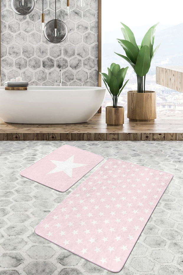 Set di 2 Tappetini da bagno antiscivolo Reyan BPS28 Multicolore, 100 x 60 cm / 60 x 50 cm (2)