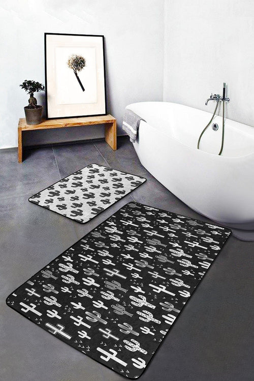 Set di 2 Tappetini da bagno antiscivolo Reyan BPS29 Rectangle Multicolore, 100 x 60 cm / 60 x 50 cm